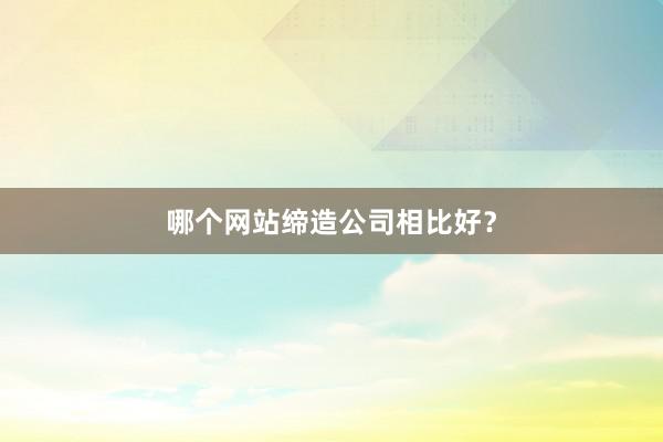 哪个网站缔造公司相比好？
