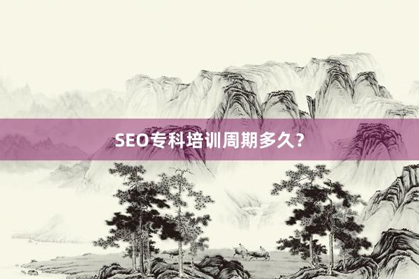 SEO专科培训周期多久？