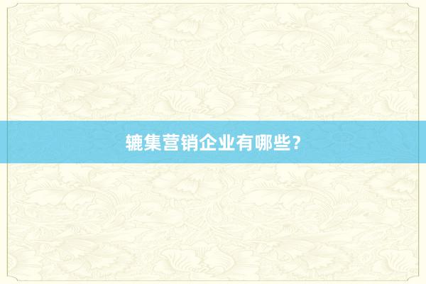 辘集营销企业有哪些？